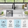 32&rdquo; Granite Composite Workstation Kitchen Sink Undermount Single Bowl with WorkFlow&trade; Ledge and Accessories